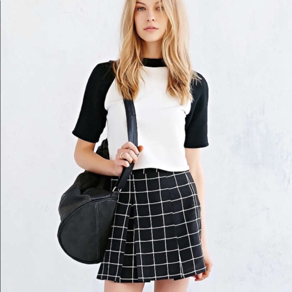 Silence + noise checkered mini skirt